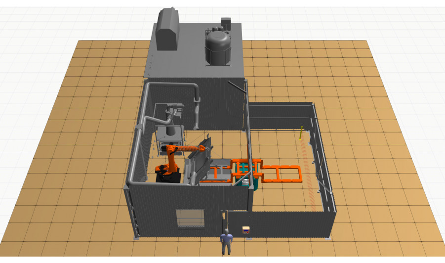 Роботизированный комплекс гидроабразивной резки композитных материалов на базе робота KUKA